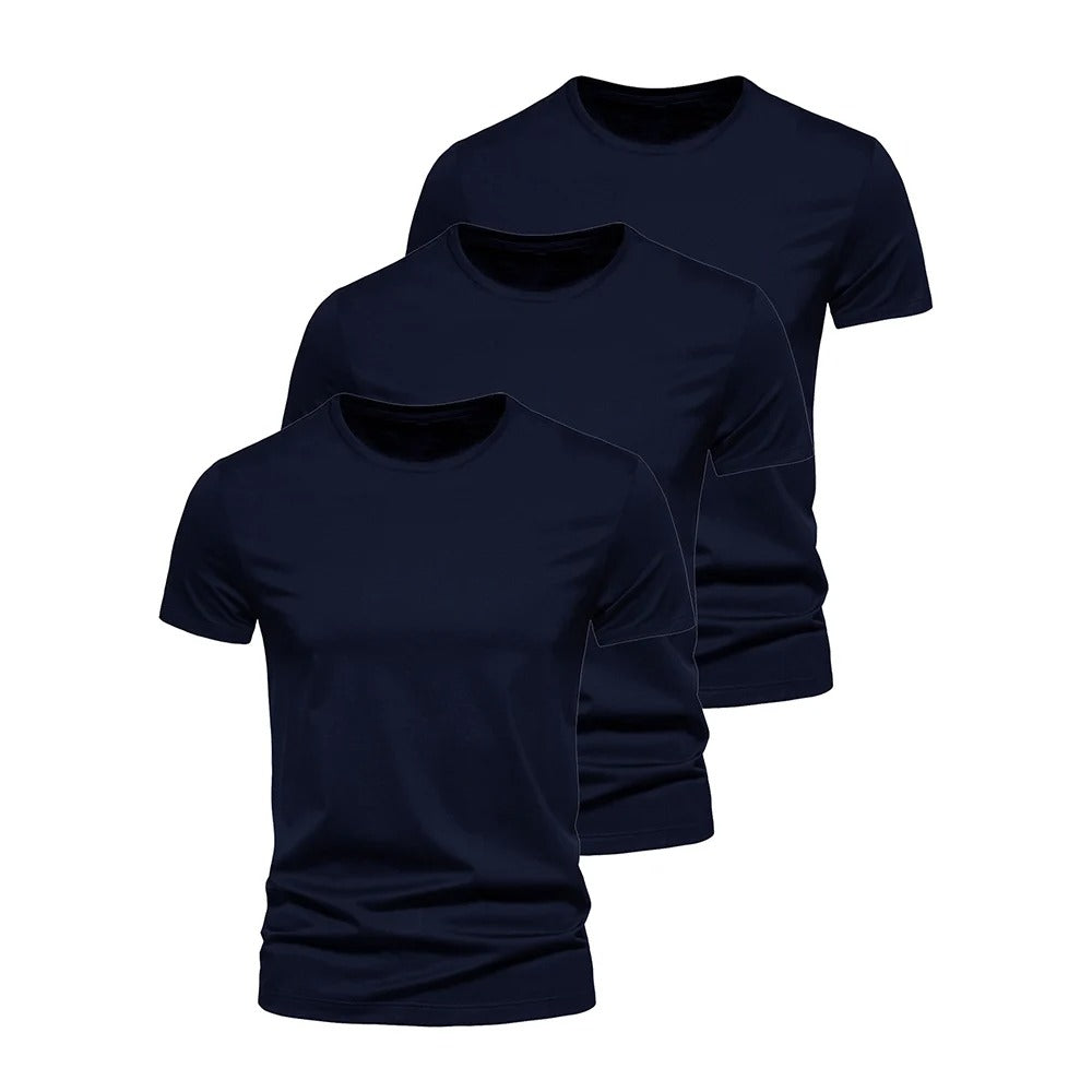Pack of 3 Basic T-Shirts for Men β Slim Fit, Round Neck, High Comfort
